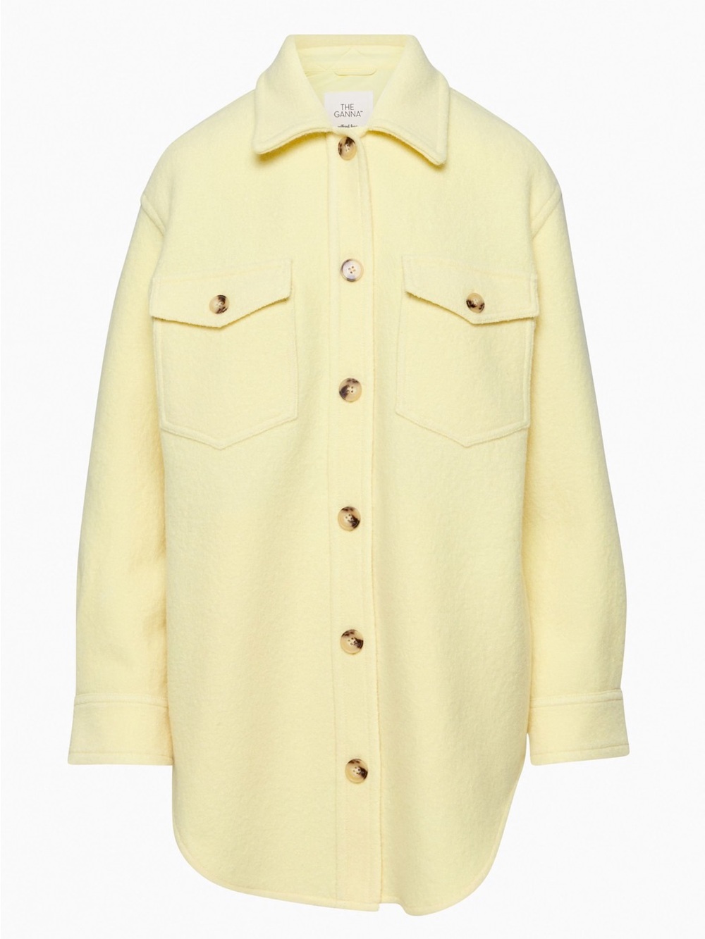 Wilfred Free The Ganna Shirt Jacket In Butter Yellow Size L Merino wool shacket